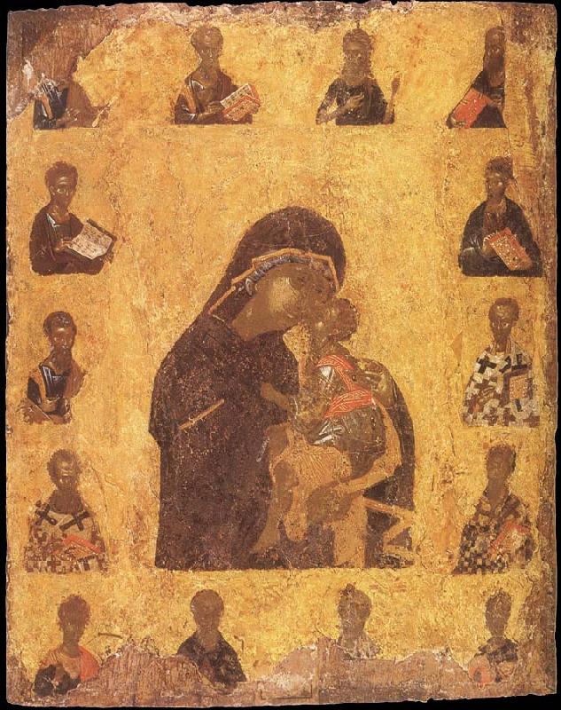 Our Lady of Tenderness with Child and Saints in the Frame, unknow artist